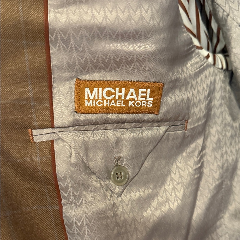 Michael Kors Checkered Brown Blazer - Picture 2 of 4